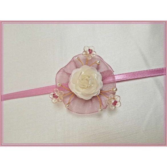 Mályva-ekrü csuklódísz kicsiknek 