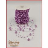 Gyöngy füzér damilon 3/7mm Lila színű 1 tekercs/ 20 méter 