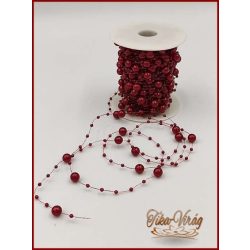  Gyöngy füzér damilon 3/7mm Bordó színű 1 tekercs/ 20 méter 