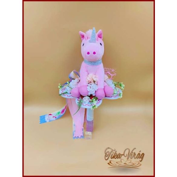 Ovis ballagási örök csokor lányoknak – unikornisos egyedi ajándék