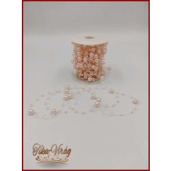   Gyöngy füzér damilon 3/7mm Hamvas-Barack színű 1 tekercs/ 20 méter 