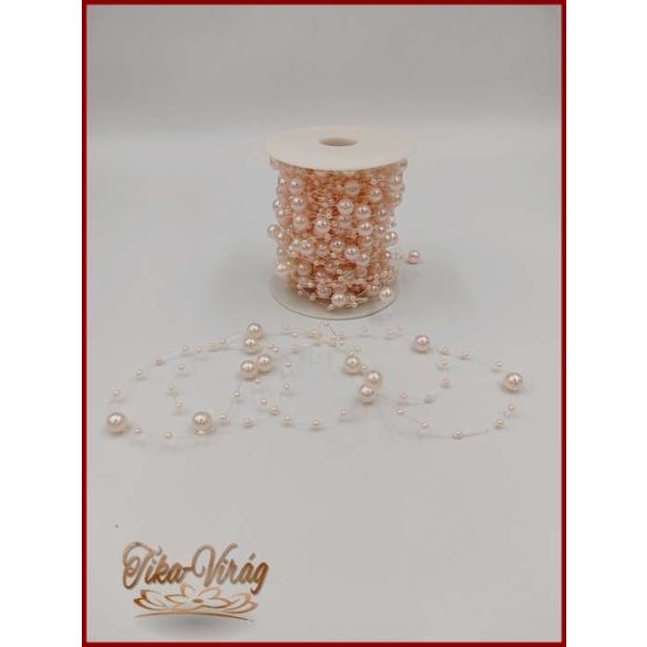 Gyöngy füzér damilon 3/7mm Hamvas-Barack színű 1 tekercs/ 20 méter 