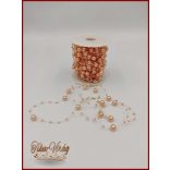 Gyöngy füzér damilon 3/7mm Barack színű 1 tekercs/ 20 méter 