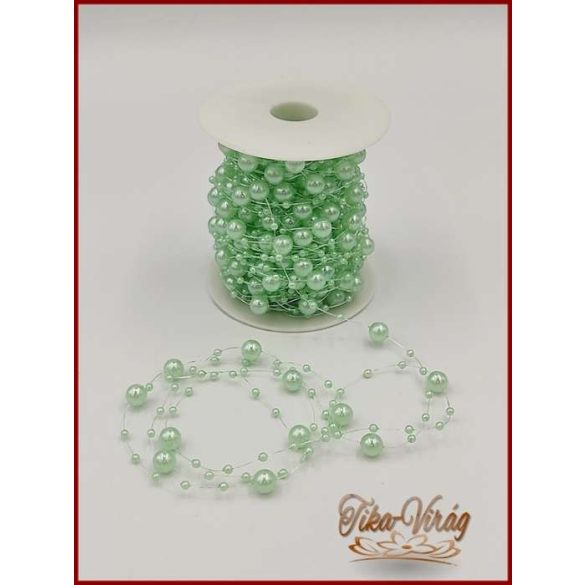 Gyöngy füzér damilon 3/7mm Világos-Zöld színű 1 tekercs/ 20 méter 