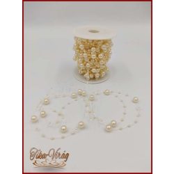   Gyöngy füzér damilon 3/7mm Krém színű 1 tekercs/ 20 méter 