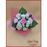 Rózsaszín vegyes szappanvirág csokor 