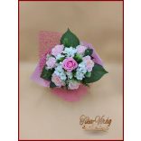 Rózsaszín vegyes szappanvirág csokor 