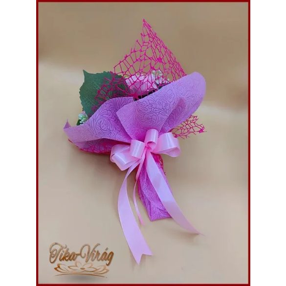 Rózsaszín vegyes szappanvirág csokor 