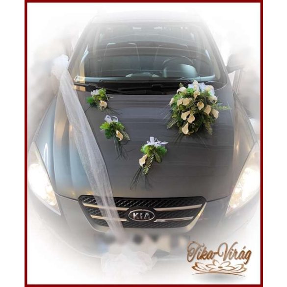 Fehér-kálás autódísz 