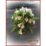 Fehér-kálás autódísz 