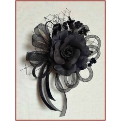 Fekete rózsás Női kitűző 