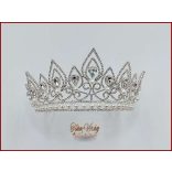 Korona fehér gyöngyökkel díszített + hozzá illő nyakék-szett variáció 180528.