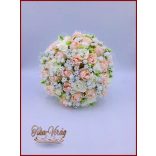 25 SZÁLAS RÓZSASZÍN-BARACKOS-FEHÉR-RÓZSÁS ÖRÖK-CSOKOR + kitűző 