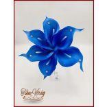 6 virágos Király-kék kálás örök-csokor, dobó-, koszorús-, szülőköszöntő-csokor 