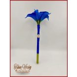 6 virágos Király-kék kálás örök-csokor, dobó-, koszorús-, szülőköszöntő-csokor 