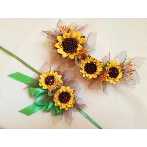 Napraforgós csuklódísz 