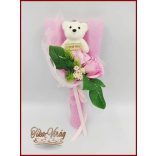 Rózsaszín szappan rózsa-rózsaszín macival 