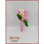 Rózsaszín szappan rózsa-rózsaszín macival 