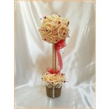 Örök-Szerelem barack-virágos fácska piros szívecskés díszítéssel 