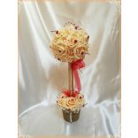 Örök-Szerelem barack-virágos fácska piros szívecskés díszítéssel 