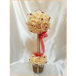 Örök-Szerelem barack-virágos fácska piros szívecskés díszítéssel 