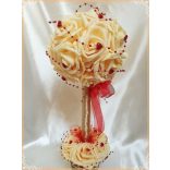 Örök-Szerelem barack-virágos fácska piros szívecskés díszítéssel 