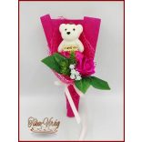 Pink szappan rózsa-pink macival 