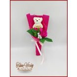 Pink szappan rózsa-pink macival 