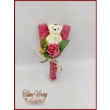 Mályva szappan rózsa-ekrü macival 