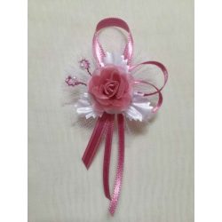 1" bokréta, kitűző mályva-fehér 