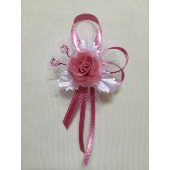 1" bokréta, kitűző mályva-fehér 