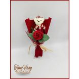 Bordó szappan rózsa-bordó macival 