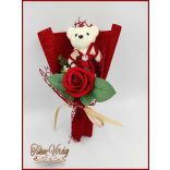 Bordó szappan rózsa-bordó macival 