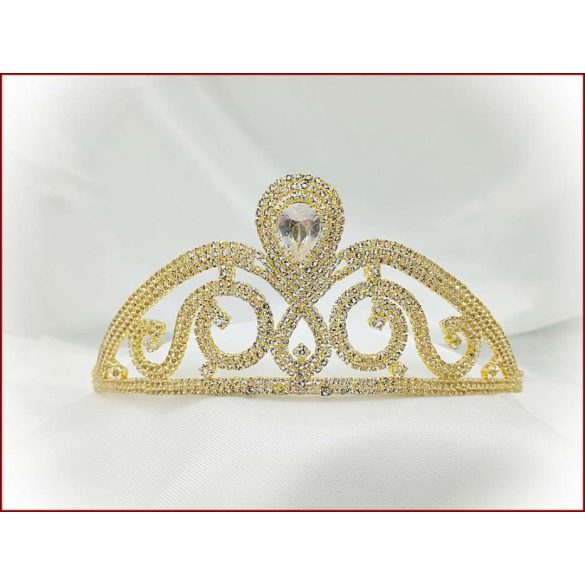 Arany színű Kristály-strasszos Korona 183252.