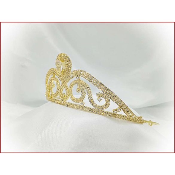 Arany színű Kristály-strasszos Korona 183252.