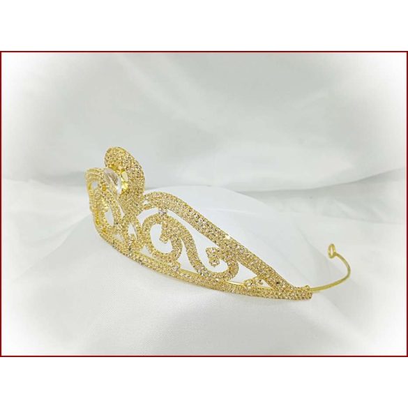 Arany színű Kristály-strasszos Korona 183252.