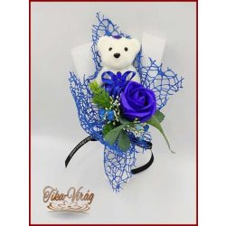 Királykék szappan rózsa- királykék macival 