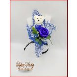 Királykék szappan rózsa- királykék macival 