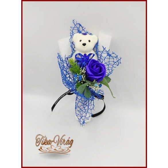 Királykék szappan rózsa- királykék macival 