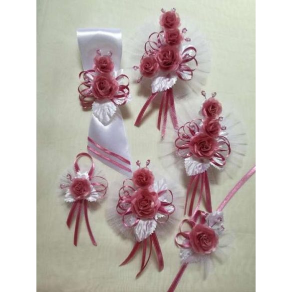 1" bokréta, kitűző mályva-fehér 