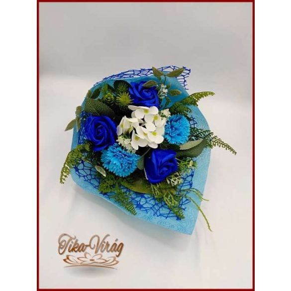 Kék vegyes szappanvirág csokor 