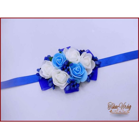 Csuklódísz királykék-világoskék-fehér 