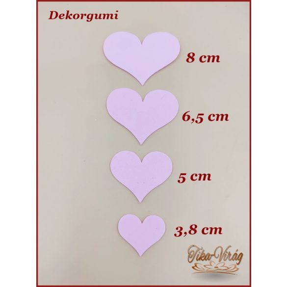 Dekorgumi szívformák 10db/csomag