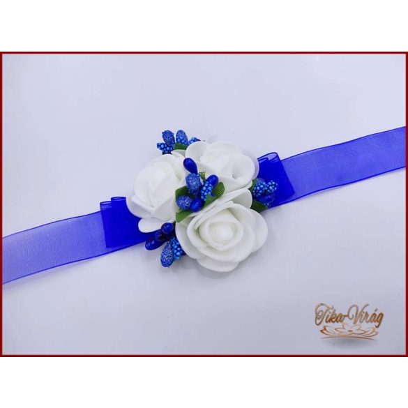Csuklódísz fehér-királykék 