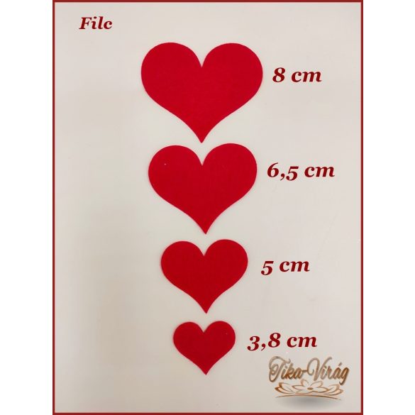 Filc szívvek 10db/csomag