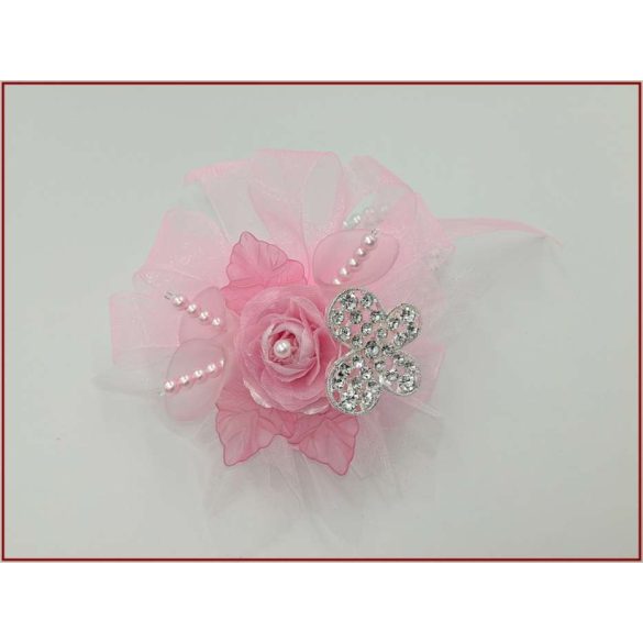 Rózsaszín-kálás csuklódísz lepkével 