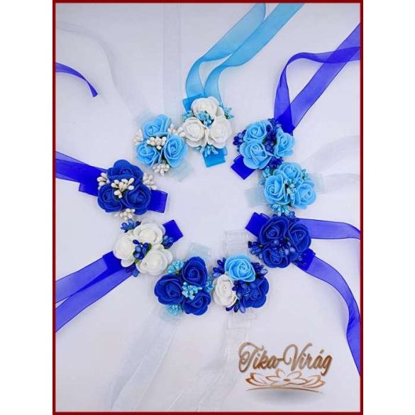 Csuklódísz világos kék-fehér-türkiz 