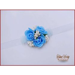 Csuklódísz világos kék-fehér 