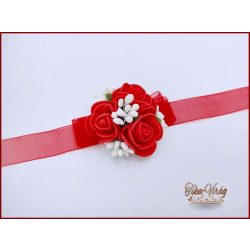 Csuklódísz piros-fehér 