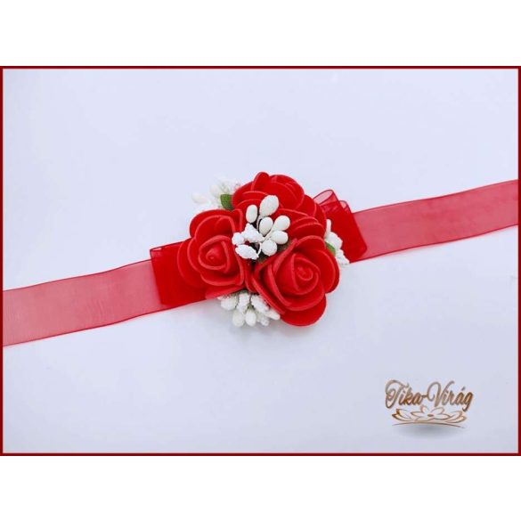 Csuklódísz piros-fehér 